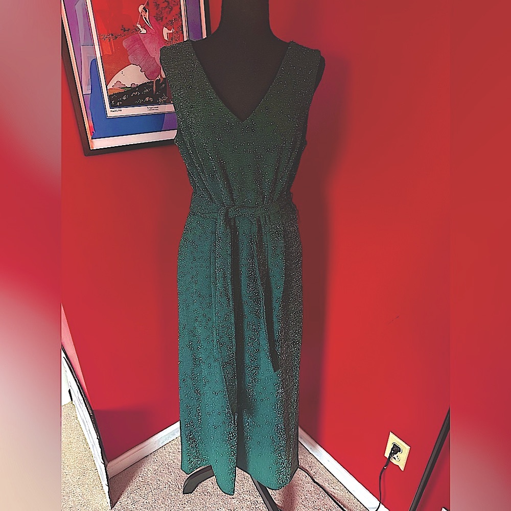 NWOT Calvin Klein Emerald Green Sparkle Jumpsuit 💚